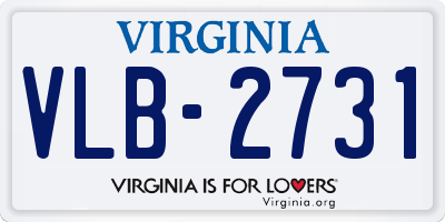 VA license plate VLB2731