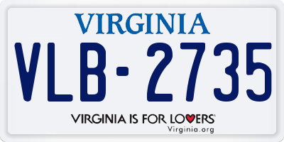 VA license plate VLB2735