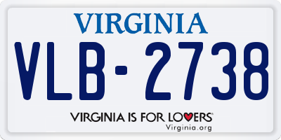 VA license plate VLB2738