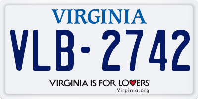 VA license plate VLB2742