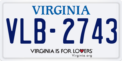 VA license plate VLB2743