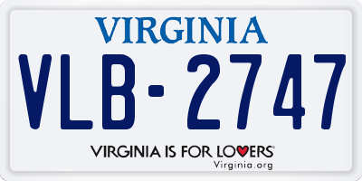 VA license plate VLB2747