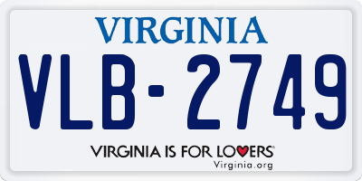 VA license plate VLB2749