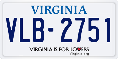 VA license plate VLB2751