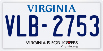 VA license plate VLB2753