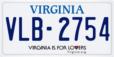 VA license plate VLB2754