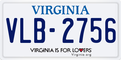 VA license plate VLB2756