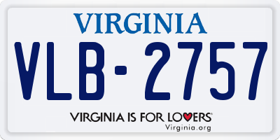 VA license plate VLB2757