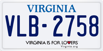VA license plate VLB2758