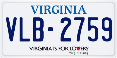 VA license plate VLB2759