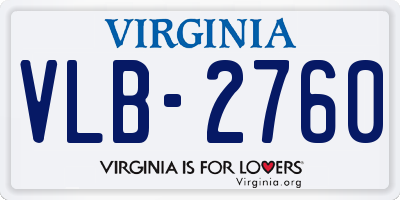 VA license plate VLB2760
