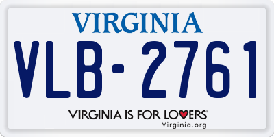VA license plate VLB2761