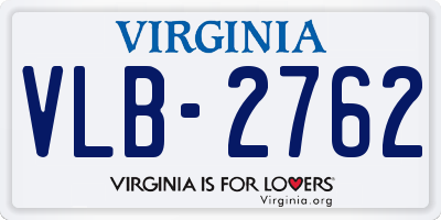 VA license plate VLB2762