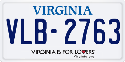 VA license plate VLB2763
