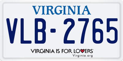 VA license plate VLB2765