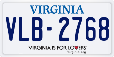 VA license plate VLB2768