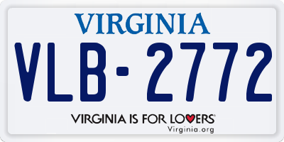 VA license plate VLB2772
