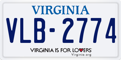 VA license plate VLB2774