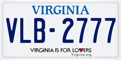 VA license plate VLB2777