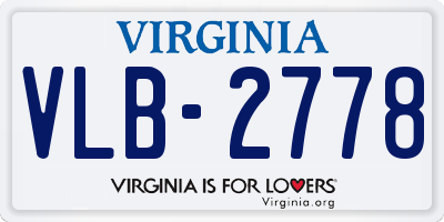 VA license plate VLB2778