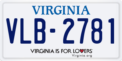 VA license plate VLB2781