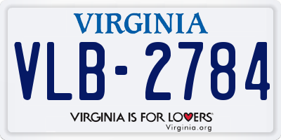 VA license plate VLB2784