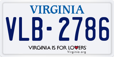 VA license plate VLB2786