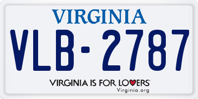VA license plate VLB2787