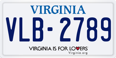VA license plate VLB2789
