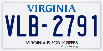 VA license plate VLB2791