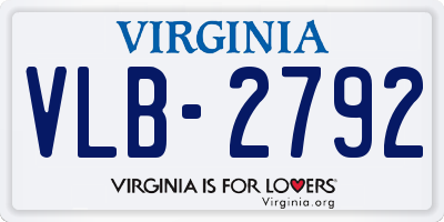 VA license plate VLB2792