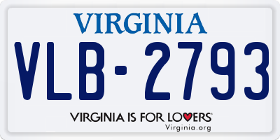 VA license plate VLB2793