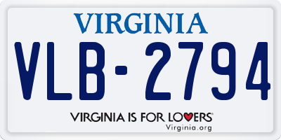 VA license plate VLB2794