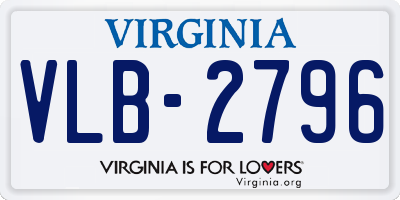 VA license plate VLB2796