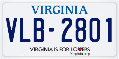 VA license plate VLB2801