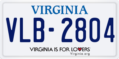 VA license plate VLB2804