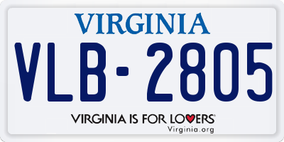 VA license plate VLB2805