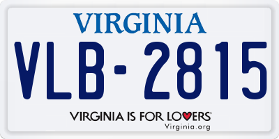 VA license plate VLB2815