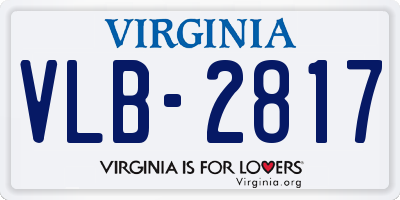 VA license plate VLB2817
