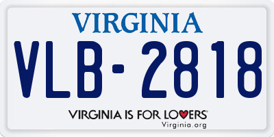 VA license plate VLB2818