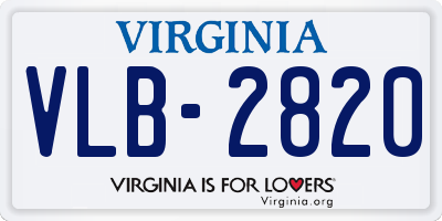 VA license plate VLB2820
