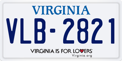 VA license plate VLB2821