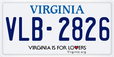 VA license plate VLB2826