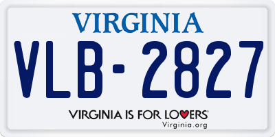 VA license plate VLB2827