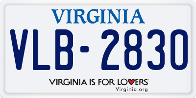 VA license plate VLB2830