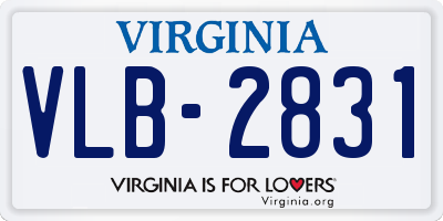 VA license plate VLB2831