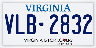 VA license plate VLB2832