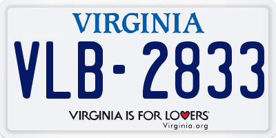 VA license plate VLB2833
