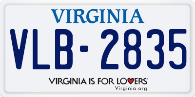 VA license plate VLB2835