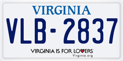 VA license plate VLB2837